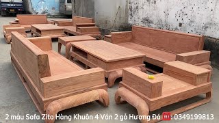 Sofa Zito 2 Văng Và Sofa Zito Đối Mẫu Đùi Gà Gỗ Hương Đá Hàng Vip Khuôn 4 Ván 2