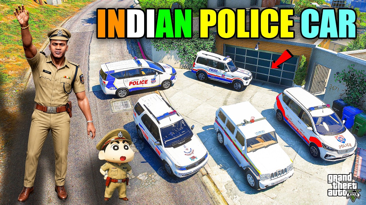 Franklin & Shinchan Collecting Indian Police Cars in GTA 5