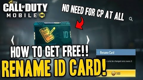 How To Get Free Rename Card In COD MOBILE - No COD POINTS (CP) Required - CODM Tips & Tricks