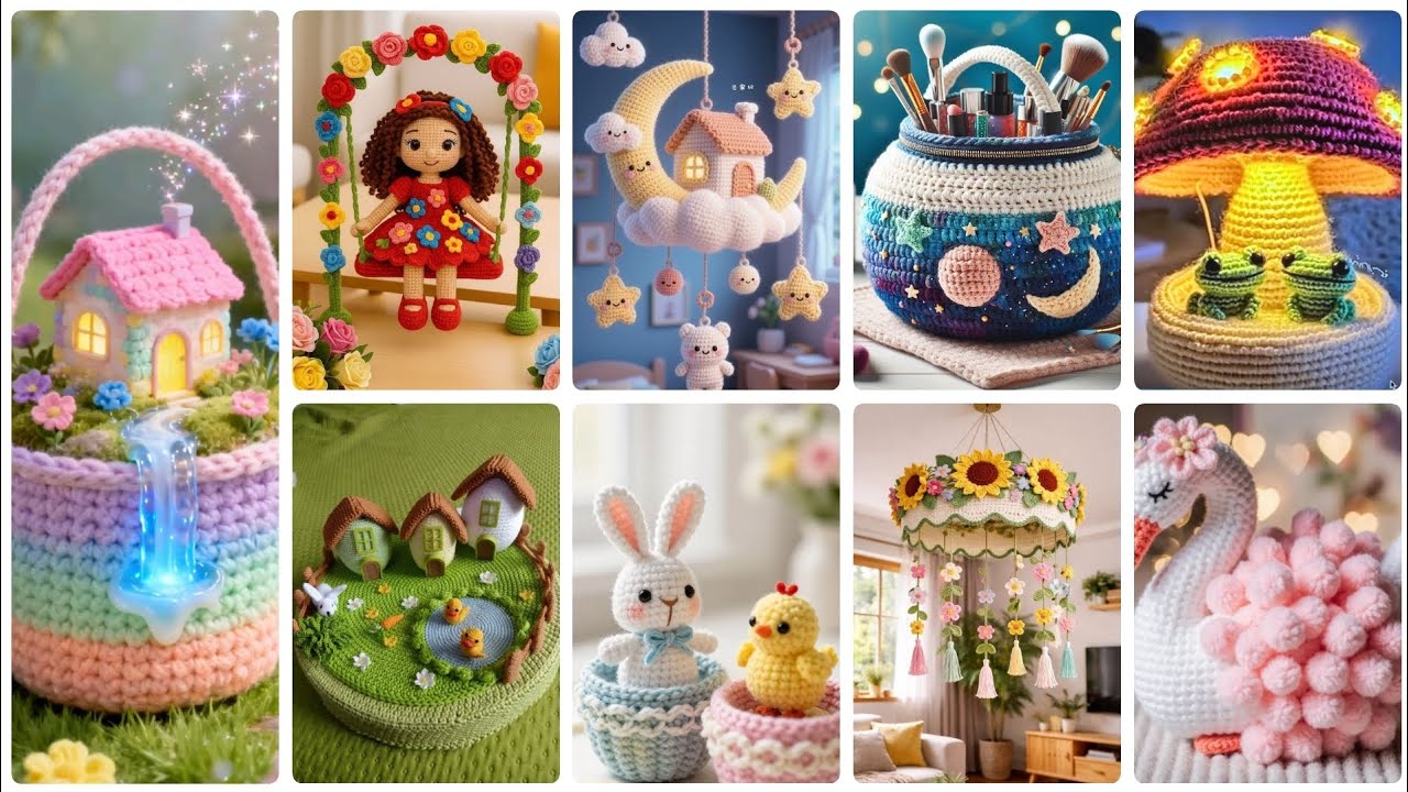 Ideas elegantes y hermosas de patrones de crochet a mano para la decoración del hogar. 