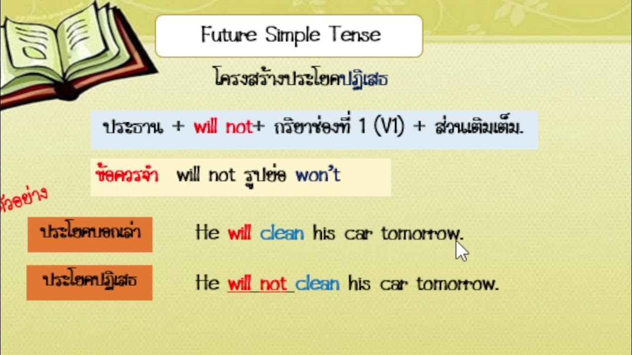 Future Simple Tense : การใช้ Will (ประโยคบอกเล่า ปฏิเสธ คำถาม) - Youtube