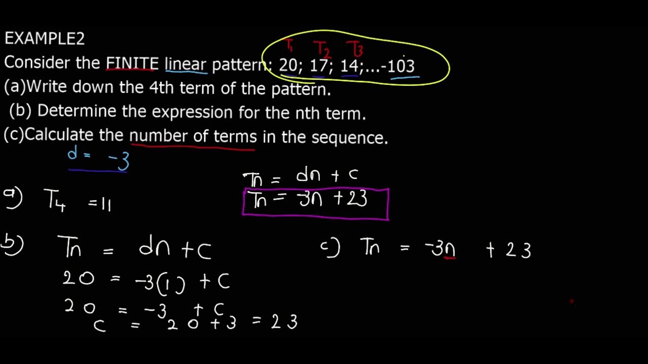 GRADE 10 LINEAR NUMBER PATTERNS (EXAMPLE 2) - YouTube