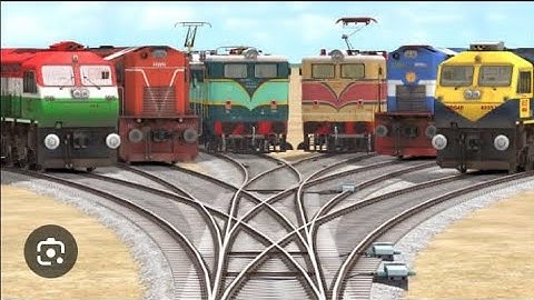 6 TRAINS CROSSING 😱ON BUMPY FORKED RAILROAD CROSSING | Train simulator 2024 #railroad