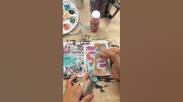 Mini Abstract Spread Using Homemade Supplies #artjournal