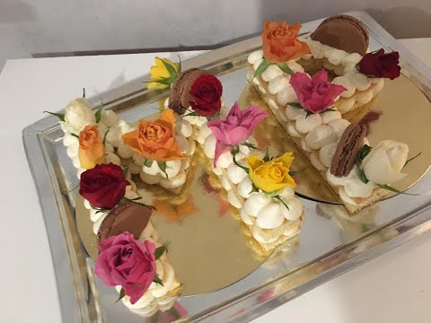 →-number-cake,-recette-facile-/-حلوى-سهلة-مزينة-بالورد