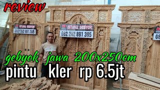 review pintu gebyok ukir jepara 200x250cm pintu kler gunungan wayang rp 6.5jt