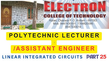 POLY TECHNIC LECTURER (ELECTRONICS AND COMMUNICATION)  LINEAR INTEGRATED CIRCUITS  PART 25