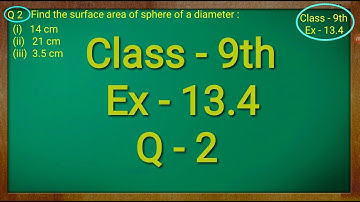 Class 9th , Ex - 13.4, Q 2 ( Surface Areas and Volumes ) CBSE NCERT