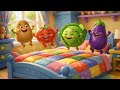 Five Little Vegetables Jumping on the Bed 🥕🍅 | Fun Kids Song | Nursery Rhymes for Children