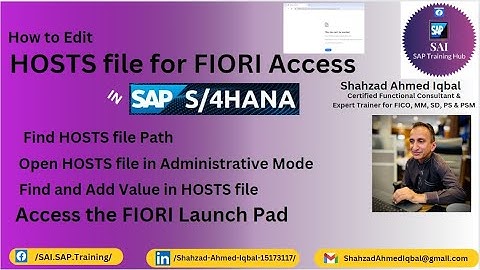 Change in Hosts file to access FIORI launch pad in SAP | FIORI Launch pad is not activating in SAP