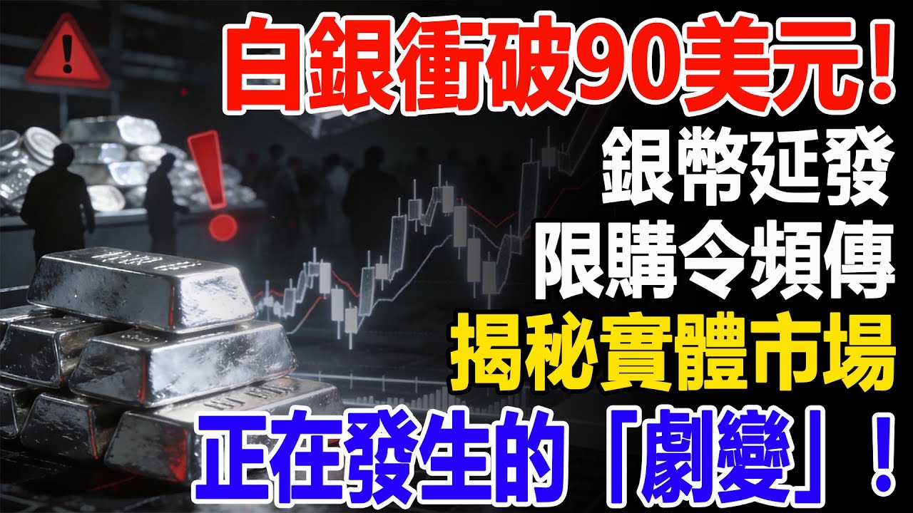 白銀衝破90美元！有錢買不到？銀幣延發、限購令頻傳，揭秘實體市場正在發生的「劇變」!