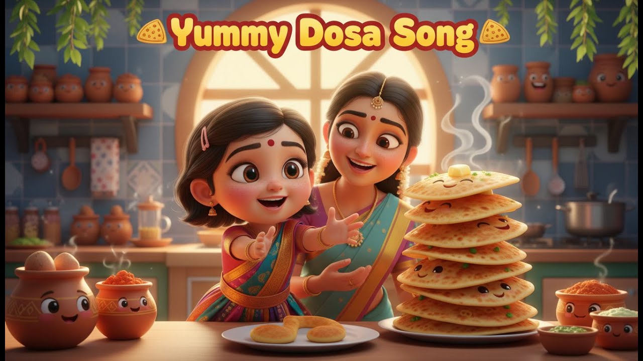 "அம்மா சுட்ட தோசை – Funny Dosa Song for Kids!” | KUTTY FUNLAND