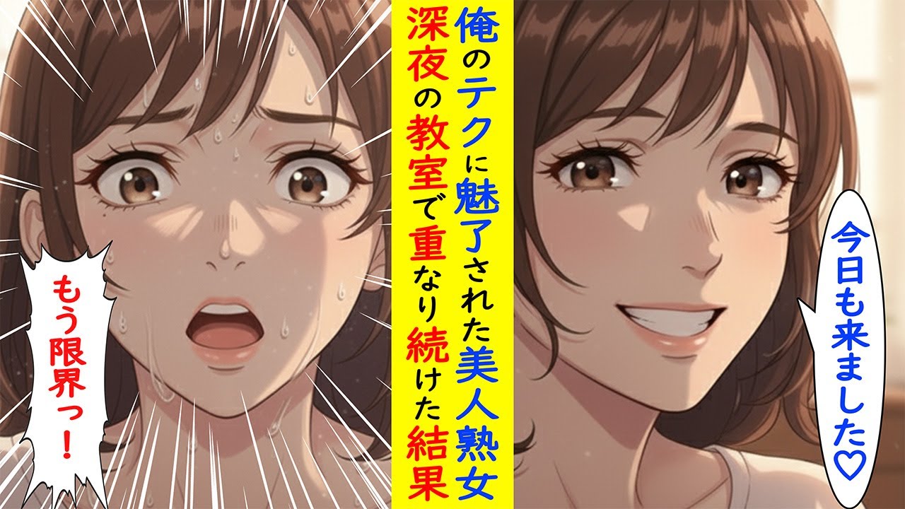 【漫画】深夜の教室で熟女と重なり続けていたら・・・【ラブコメ】