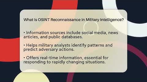 What Is OSINT Reconnaissance In Military Intelligence? - Tactical Warfare Experts