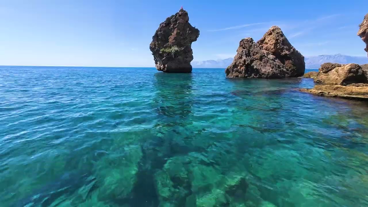 Relaxing Mediterranean Sea Waves, Nature Sounds, Ocean Sounds for Sleep, Study, Meditation 4k HDR