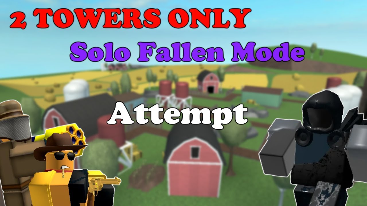 2 TOWERS ONLY FALLEN MODE TRIUMPH ATTEMPT || Tower Defense Simulator ...