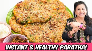 Instant Aloo Paratha with Mix Veggies Healthy Breakfast Idea and Recipe in Urdu Hindi - RKK