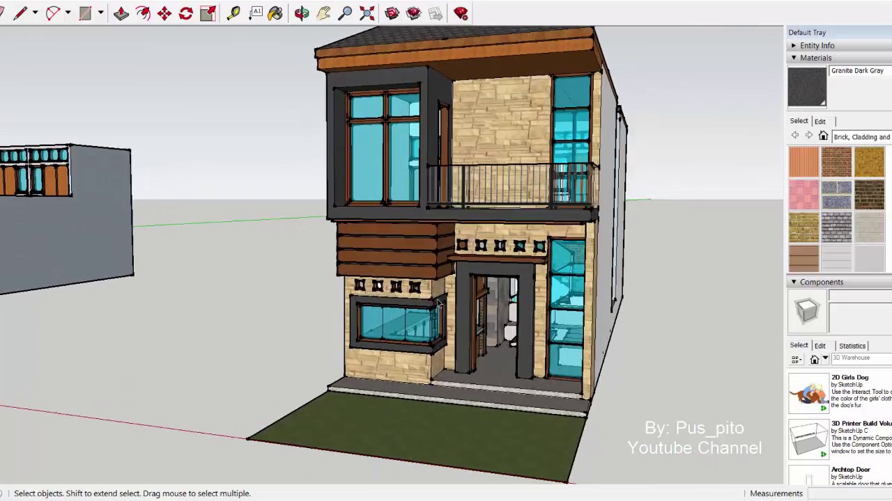 Desain Rumah Modern Lebar 5 X 20 Meter 2 Lantai Plus Taman Di Dalam