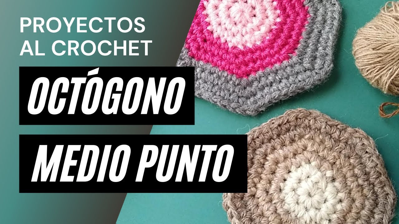 Cómo tejer un octógono al crochet (medio punto / punto bajo) [con cambio de color]