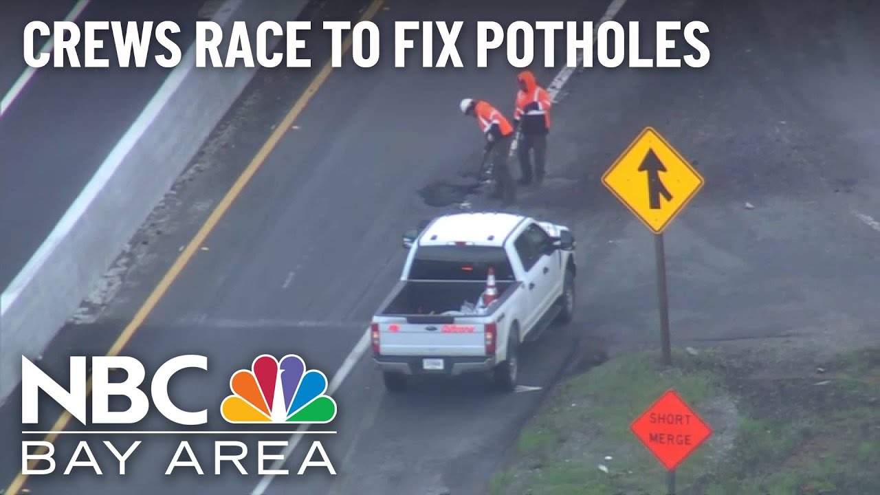 Potholes From Bay Area Storms Cause Major Problems for Drivers - YouTube