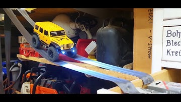 Crawler Race Challenge Nr.2 with Axial Scx24 in the indoor garage with a lot obstacles