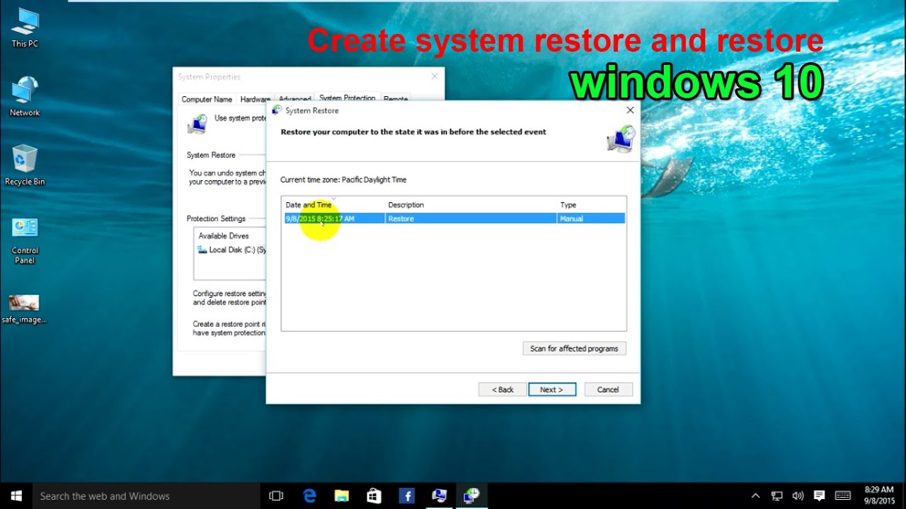 How to create system restore in windows 10 YouTube How to create system restore in windows 10 YouTube