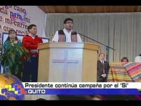 Presidente continúa campaña por el Sí