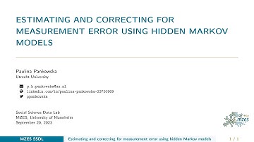 Estimating and correcting for measurement error using hidden Markov models
