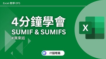 4分鐘學會SUMIF和SUMIFS函數🔥 ( 廣東話EXCEL教學 )