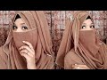 Stylish  hijab and niqab tutorial with Abaya||Unique hijab and niqab style||Hijabi's Freedom