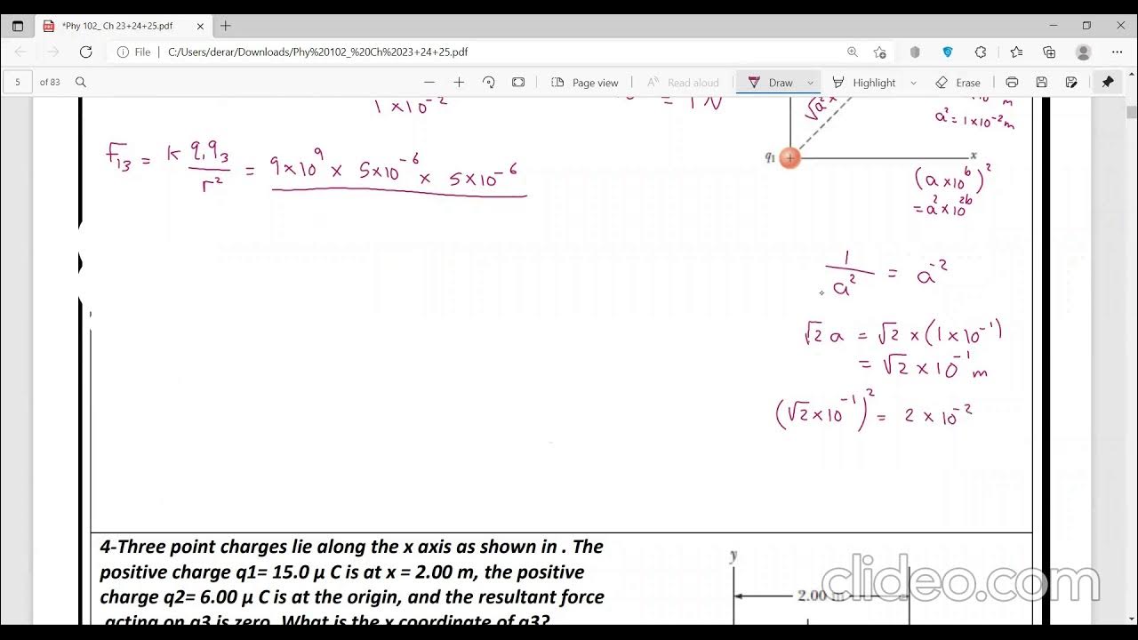 lecture 2 problems electric force part 1 - YouTube