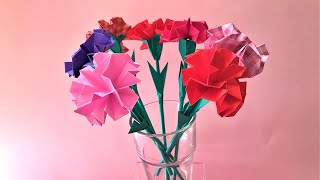 折り紙 カーネーションの花 立体 折り方 Origami Flower Carnation tutorial（NiceNo1）