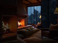 Cozy bedroom fireplace and rainy window at night 🔥