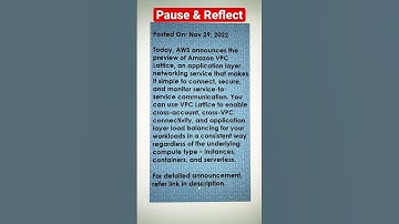 AWS announces Amazon VPC Lattice (Preview) #aws #awscloud  #awstraining