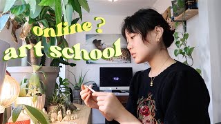 what online art school looks like 🙈 | +dog sitting content! 🐶