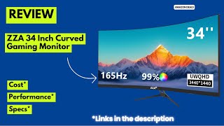 ZZA 34 Inch Curved Gaming Monitor Review 2025 | 165Hz QHD Ultrawide, HDR10, 21:9 Immersive Display