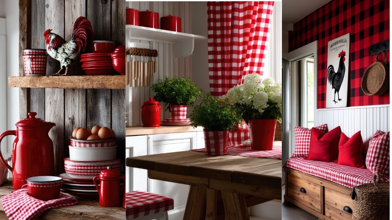 Charming Farmcore Red Check | Cozy Farmhouse Vibes with Rustic Flair
