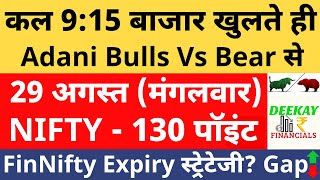 Nifty Analysis | Adani Group News | Banknifty Tuesday 29 August Nifty Prediction For Tomorrow