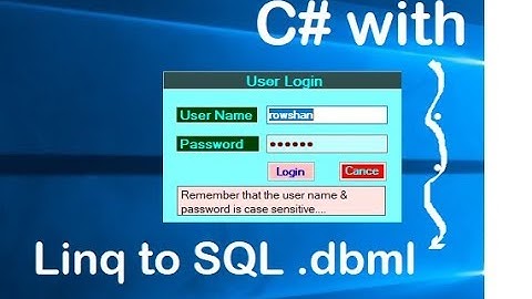 login form in c# with sql database connecting with linq .dbml