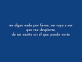 No digas nada porfavor letra