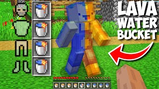 What if YOU USE DOUBLE LAVA WATER BUCKETS AS ARMOR in Minecraft ? NEW WAY GET ARMOR !