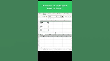 Two Ways to Transpose Data in Excel(upgraded version) #shorts