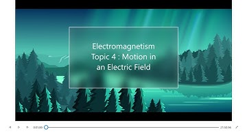 AH Physics Electromagnetism : 4 - Motion in an Electric Field