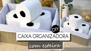 DIY - CAIXA ORGANIZADORA feita com esteira de praia