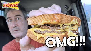 WHAT'D THEY DO?? Sonic GRILLED CHEESE DOUBLE BURGER Review 🧀🍔😮