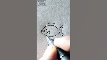 Very Easy Fish Drawing Tutorial / Simple Drawing Shorts / #shorts #drawing