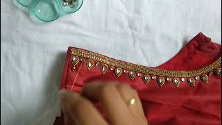 Very Grand Heavy Beaded Aari Work Blouse Designaari Work With Normal Needle In Stitched Blouse