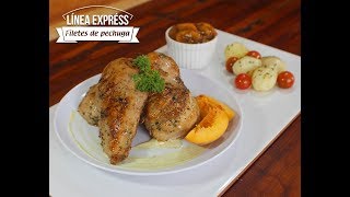 Filete de pollo con salsa de durazno