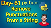How to remove Punctuation from a String Python | Code Leaks - YouTube How To Remove Punctuation From A String Python | Code Leaks - Youtube