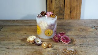 : C'omo hacer una Vela con flor seca siempreviva, paso a paso, DIY